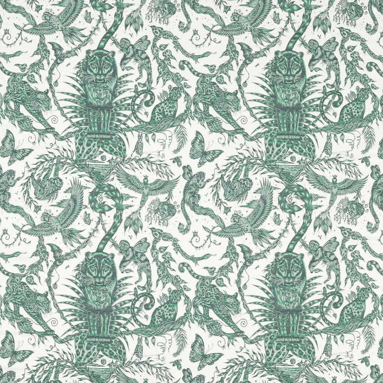 Clarke &amp; Clarke Bosque Dreams Jacquard Seafoam Fabric
