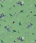Clarke & Clarke Draco Cosmos Green Embroidery Fabric