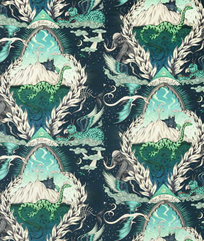 Clarke & Clarke Highlandia Velvet Marine Fabric