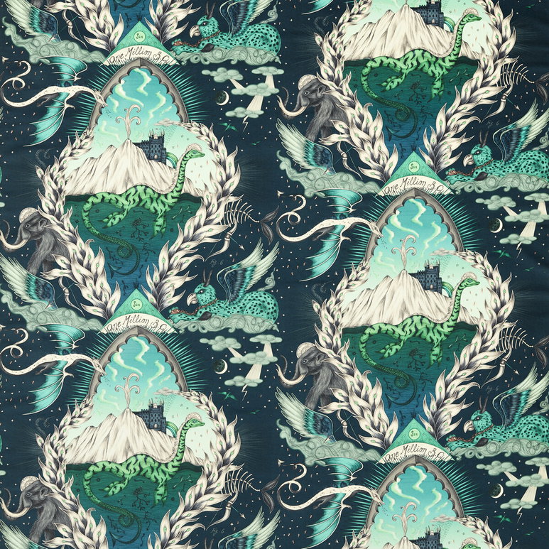 Clarke &amp; Clarke Highlandia Velvet Marine Fabric
