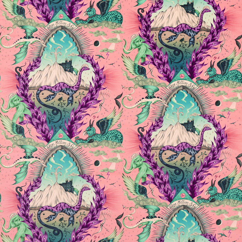 Clarke &amp; Clarke Highlandia Velvet Pink Fabric
