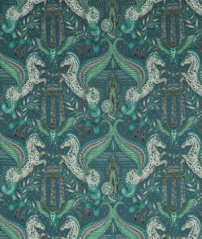 Clarke & Clarke Odyssey Mythos Jacquard Olive Fabric