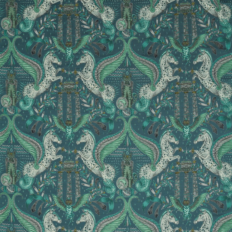 Clarke &amp; Clarke Odyssey Mythos Jacquard Olive Fabric