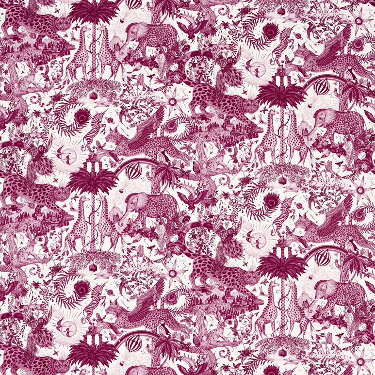 Clarke &amp; Clarke Paradise Lost Pink Fabric