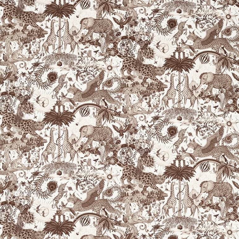 Clarke &amp; Clarke Paradise Lost Sepia Fabric
