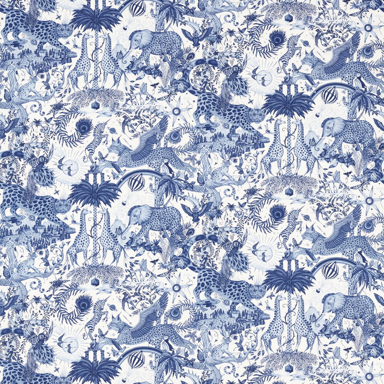 Clarke &amp; Clarke Paradise Lost Ink Fabric