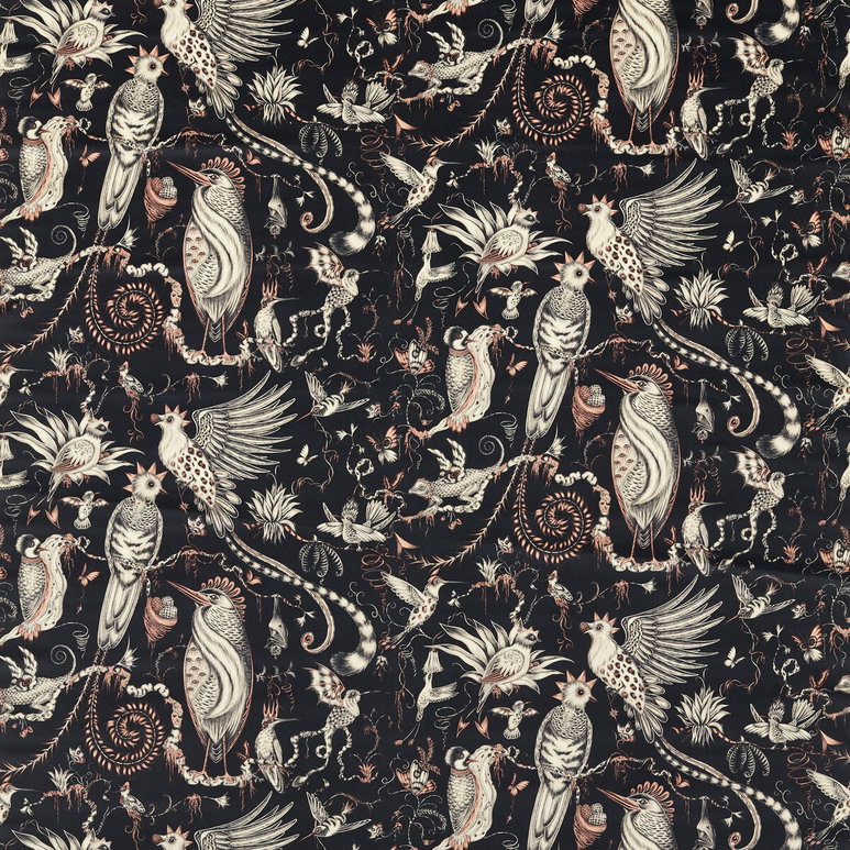 Clarke &amp; Clarke Quetzal Velvet Charcoal Fabric