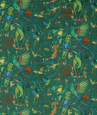 Clarke & Clarke Quetzal Velvet Teal Fabric