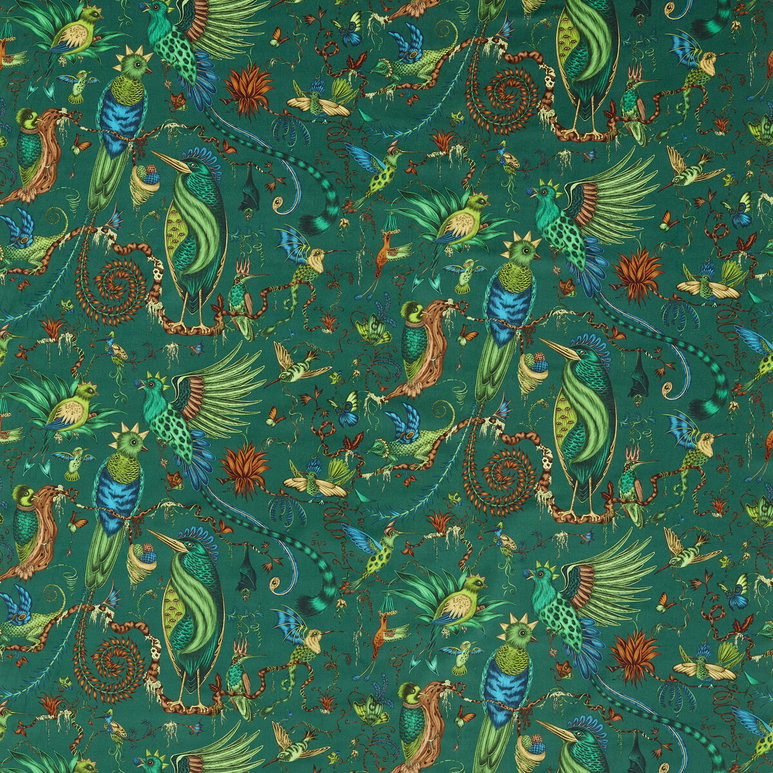 Clarke &amp; Clarke Quetzal Velvet Teal Fabric