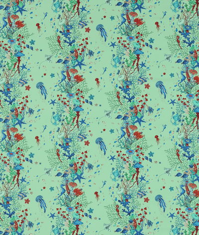 Clarke & Clarke Seaforest Aqua Fabric