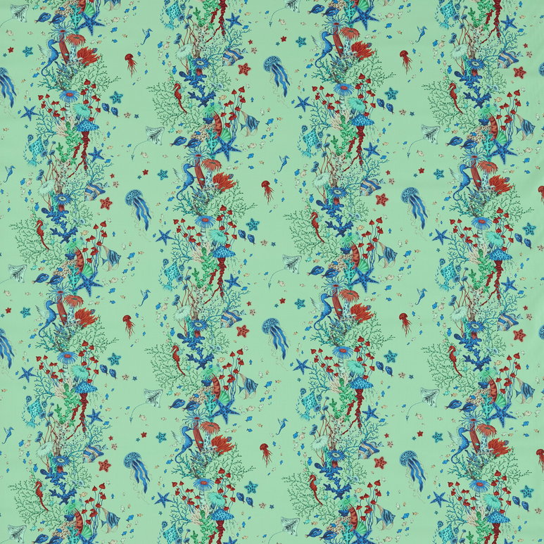 Clarke &amp; Clarke Seaforest Aqua Fabric