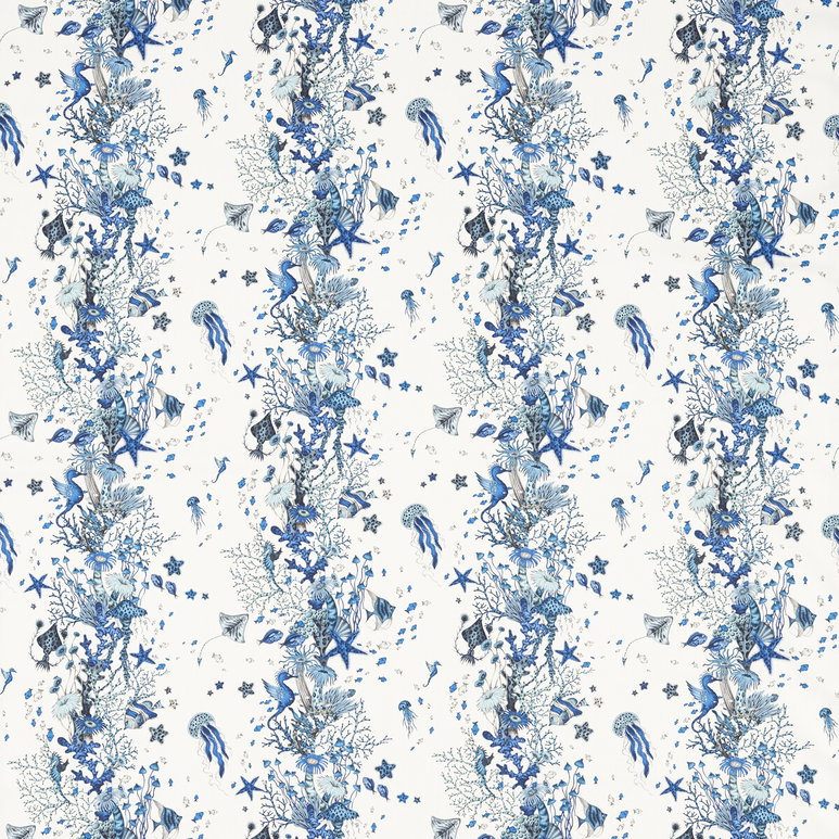 Clarke &amp; Clarke Seaforest Blue Fabric