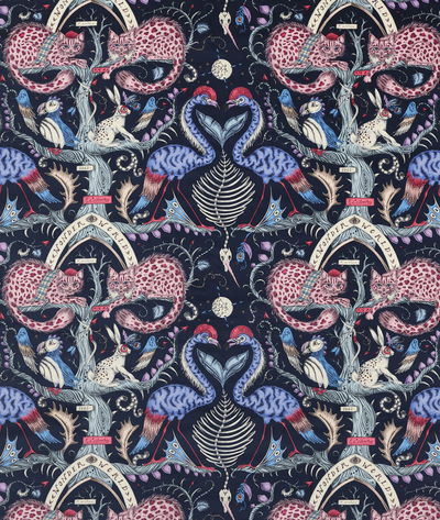 Clarke & Clarke Wonder World Velvet Berry Fabric