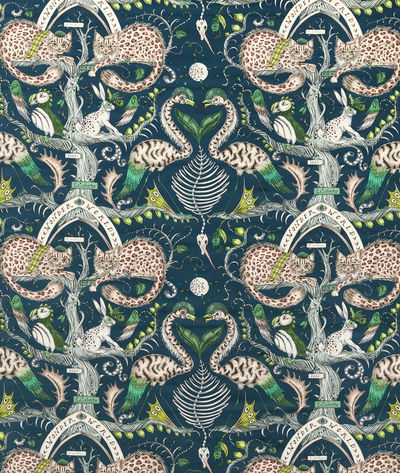 Clarke & Clarke Wonder World Velvet Teal Fabric