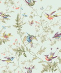 Cole & Son Hummingbirds Cotton Print Duck Egg Fabric