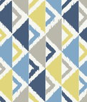 Seabrook Designs Dino Peak Blue & Gold Wallpaper