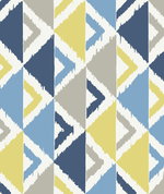 Seabrook Designs Dino Peak Blue & Gold Wallpaper