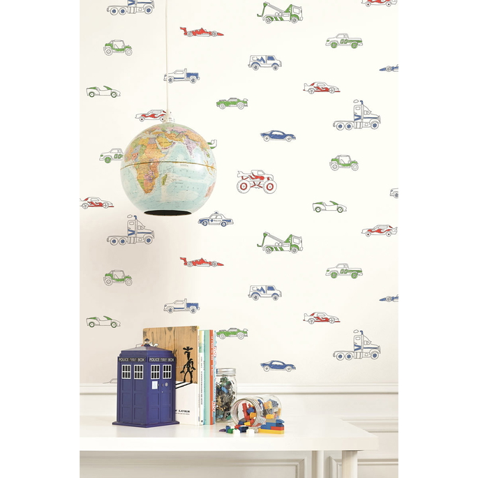 Seabrook Designs Traffic Jam Multicolored Wallpaper image 2 of 2