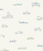 Seabrook Designs Traffic Jam Blue & Green Wallpaper