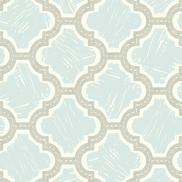 Seabrook Designs Racetrack Ogee Gray & Powder Blue Wallpaper