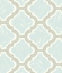 Seabrook Designs Racetrack Ogee Gray & Powder Blue Wallpaper