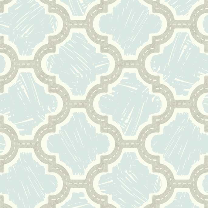 Seabrook Designs Racetrack Ogee Gray &amp; Powder Blue Wallpaper image 1 of 2