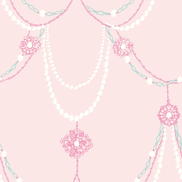 Seabrook Designs Dressed Up Drape Blush & Teal Wallpaper