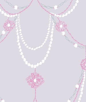 Seabrook Designs Dressed Up Drape Lilac & Fuchsia Wallpaper