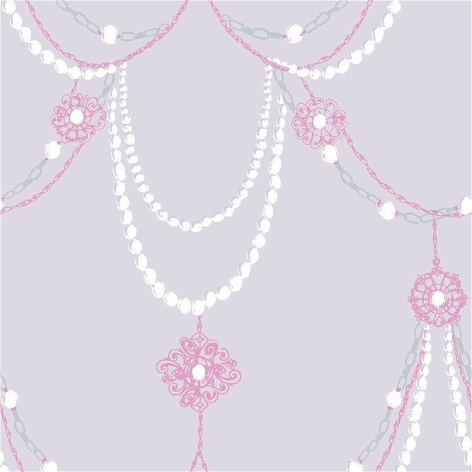 Seabrook Designs Dressed Up Drape Lilac &amp; Fuchsia Wallpaper