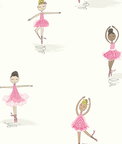 Seabrook Designs Tiny Dancers Bubblegum & White Wallpaper