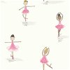 Seabrook Designs Tiny Dancers Bubblegum & White Wallpaper - Image 1