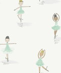 Seabrook Designs Tiny Dancers Teal & White Wallpaper