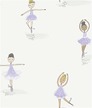 Seabrook Designs Tiny Dancers Lilac & White Wallpaper