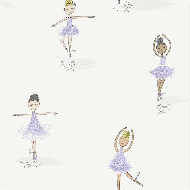 Seabrook Designs Tiny Dancers Lilac &amp; White Wallpaper