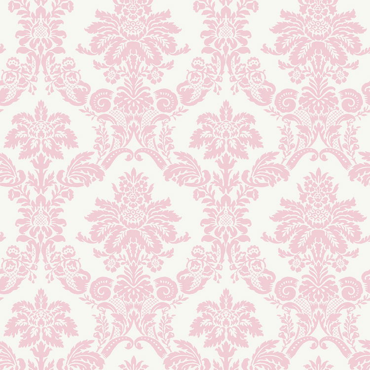 Seabrook Designs Glitter Damask Bubblegum & White Wallpaper