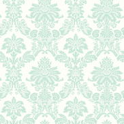 Seabrook Designs Glitter Damask Teal & White Wallpaper