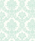 Seabrook Designs Glitter Damask Teal & White Wallpaper