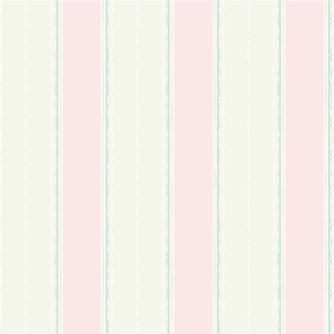Seabrook Designs Glitter Frills Stripe Bubblegum &amp; Teal Wallpaper