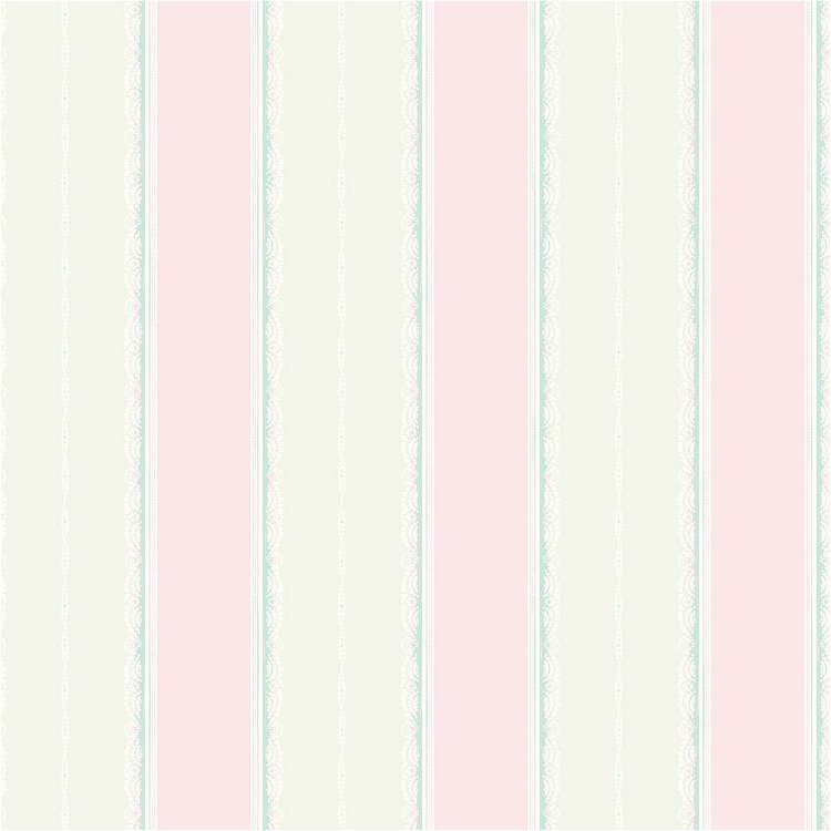 Seabrook Designs Glitter Frills Stripe Bubblegum & Teal Wallpaper