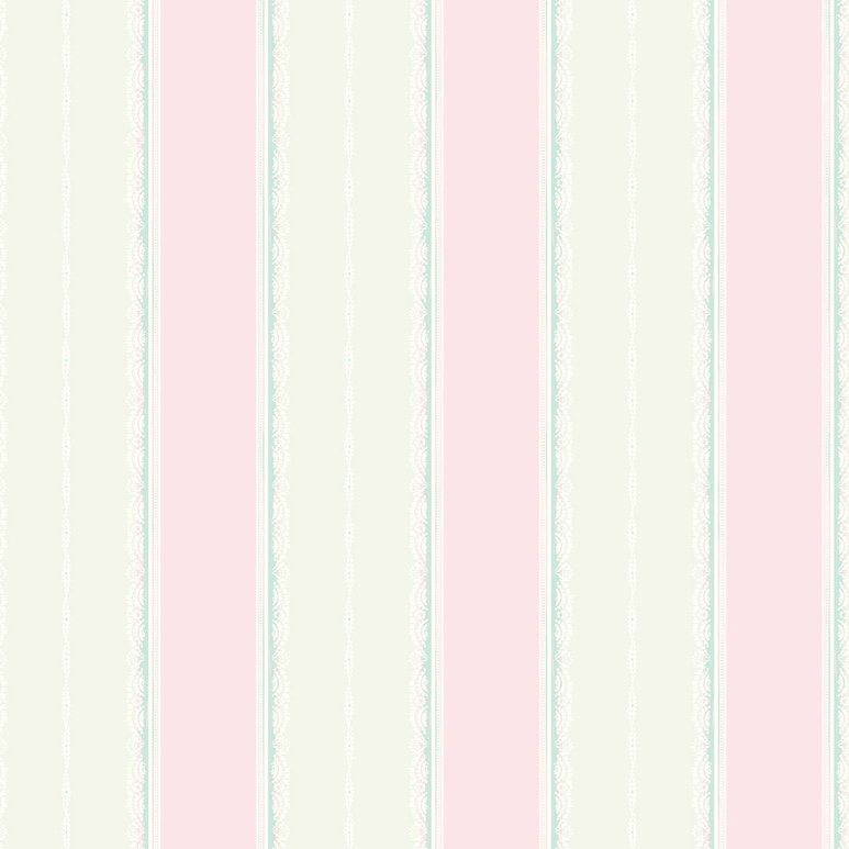 Seabrook Designs Glitter Frills Stripe Bubblegum &amp; Teal Wallpaper