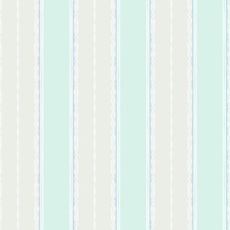 Seabrook Designs Glitter Frills Stripe Sky Blue &amp; Teal Wallpaper