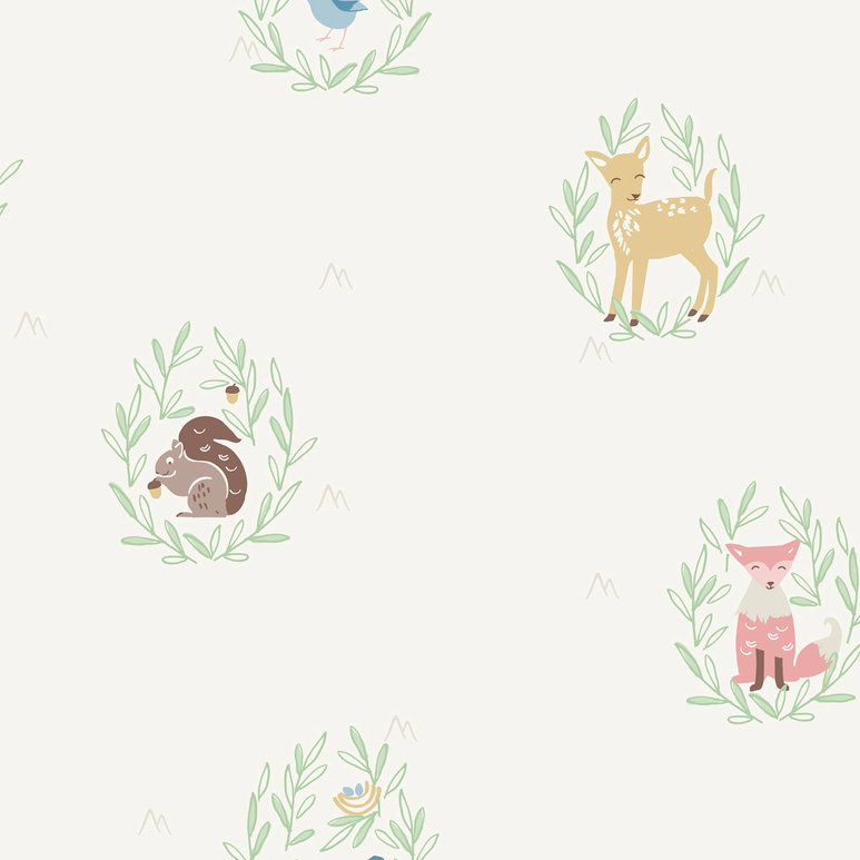 Seabrook Designs Furry Friends Gold &amp; Brown Wallpaper