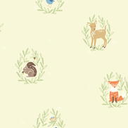 Seabrook Designs Furry Friends Light Lemon Wallpaper