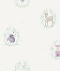 Seabrook Designs Furry Friends Gray & Purple Wallpaper