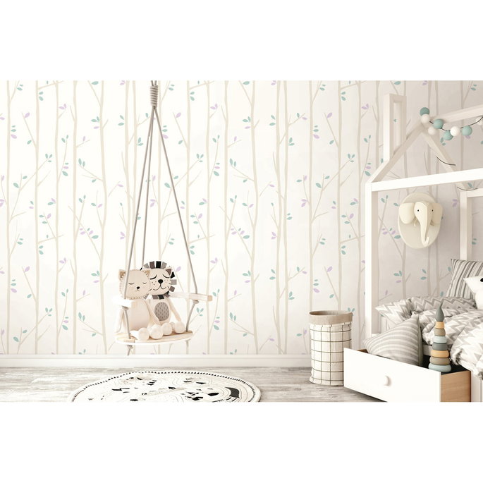 Seabrook Designs Tree Top Gray &amp; Sky Blue Wallpaper image 2 of 2