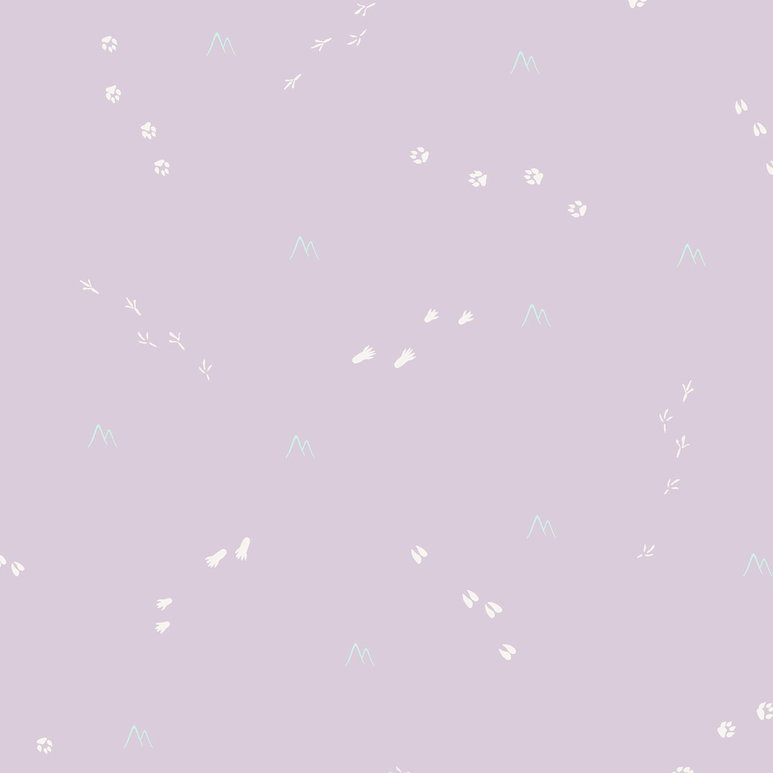 Seabrook Designs Follow the Leader Lilac &amp; White Animal Wallpaper