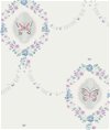 Seabrook Designs Flutter Butterfly Metallic Silver & Pink Wallpaper