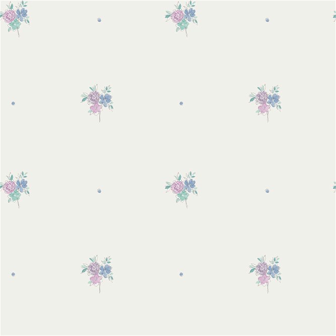 Seabrook Designs Little Posy Periwinkle &amp; Lilac Wallpaper