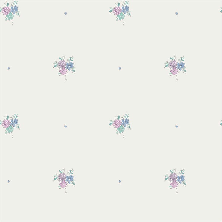 Seabrook Designs Little Posy Periwinkle & Lilac Wallpaper