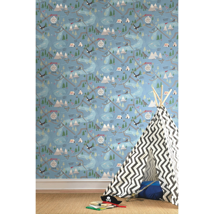 Seabrook Designs Campground Bluebird Wallpaper image 2 of 2